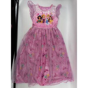 Disney Princess Pink Fantasy Gown Dress Belle Cinderella Rapunzel Girls Sz 6X